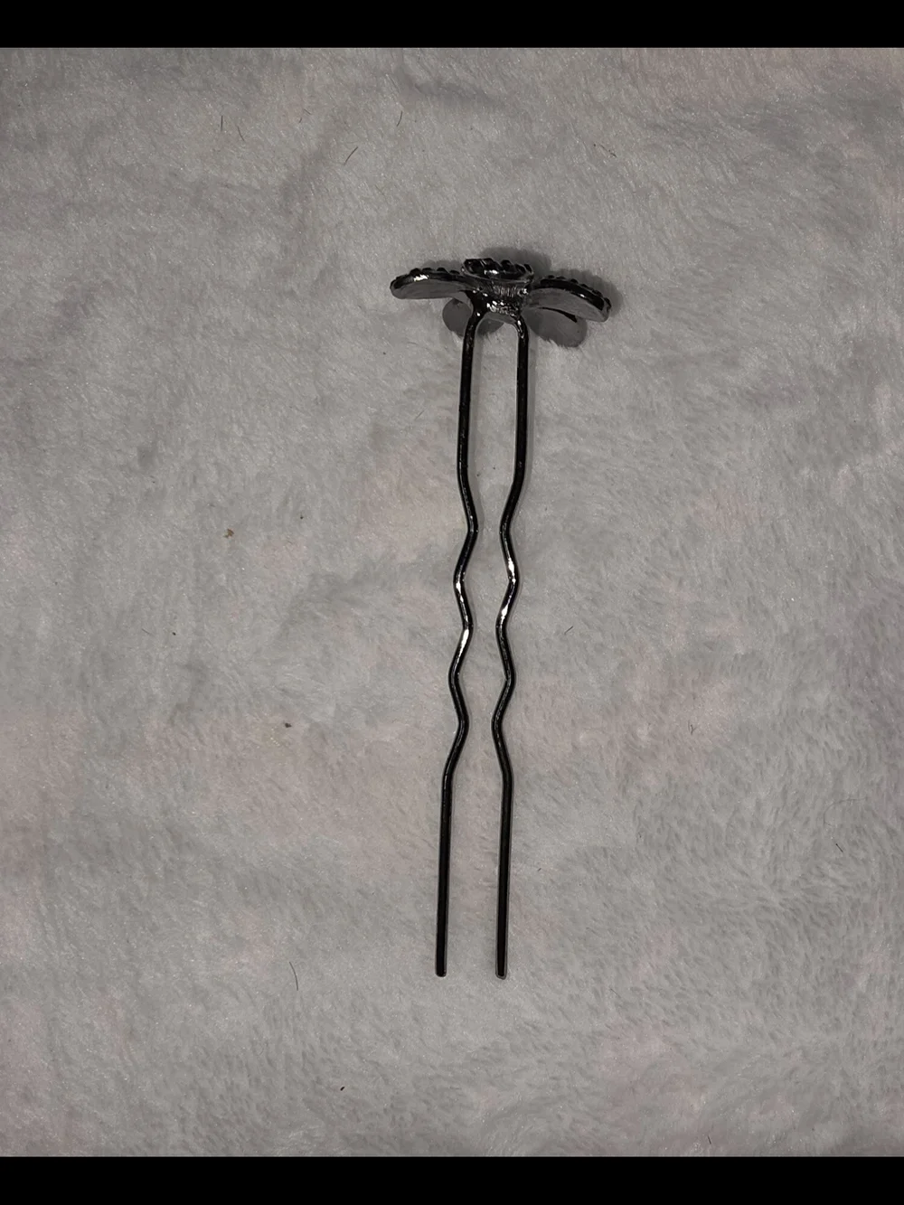 Black Crystal Flower Hair Pin Set If 12
